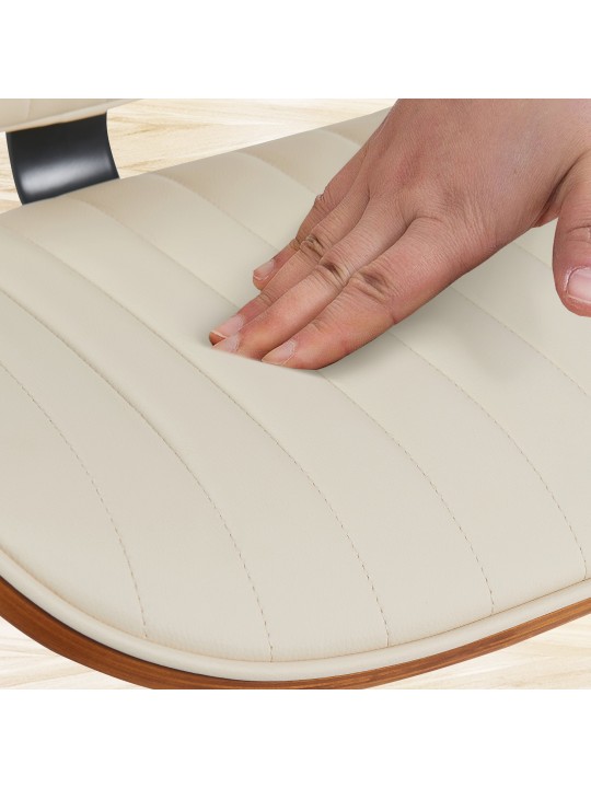 2 baarituolisarja Clawson keinonahka kromi, pähkinä/kermanvärinen