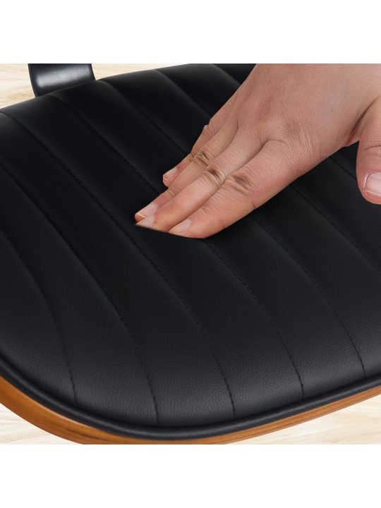 2 baarituolisarja Clawson keinonahka kromi, pähkinä/musta