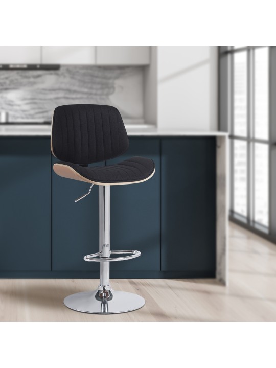 2 baarijakkaran sarja Clawson kangas kromi, luonnonvärinen/musta