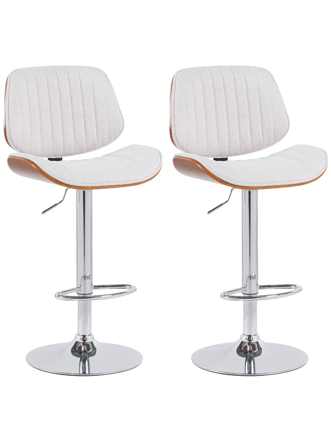 2 baarijakkaran sarja Clawson kangas kromi, pähkinä/kermanvärinen