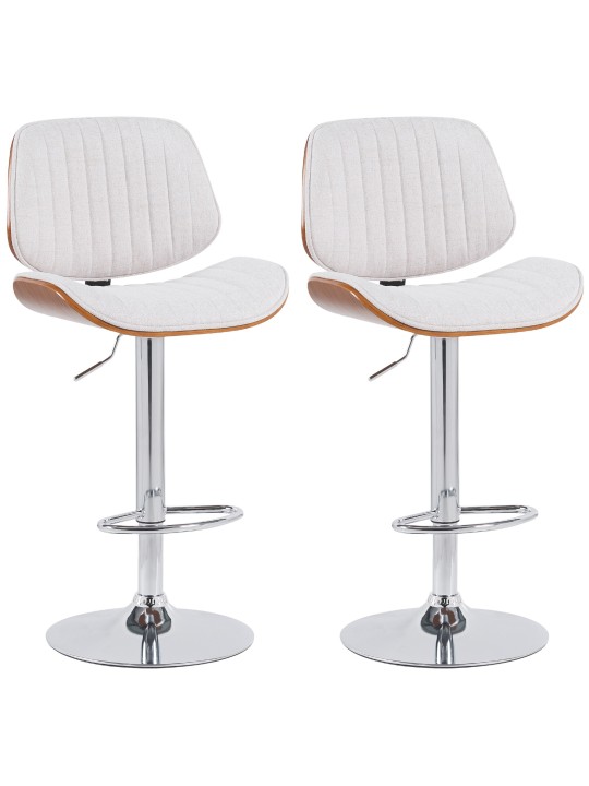 2 baarijakkaran sarja Clawson kangas kromi, pähkinä/kermanvärinen