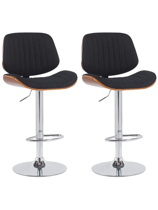 2 baarijakkaran sarja Clawson kangas kromi, pähkinä/musta