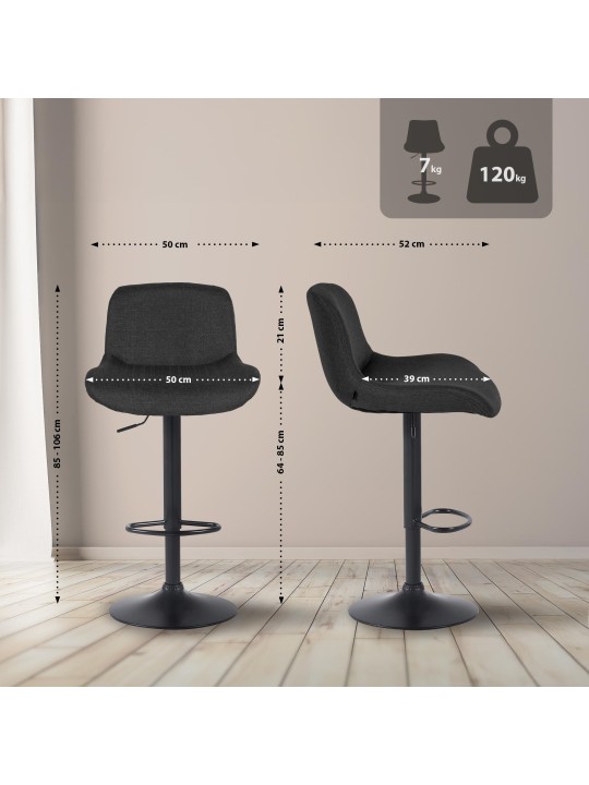 2 baarijakkaran setti Solon kangasta, musta