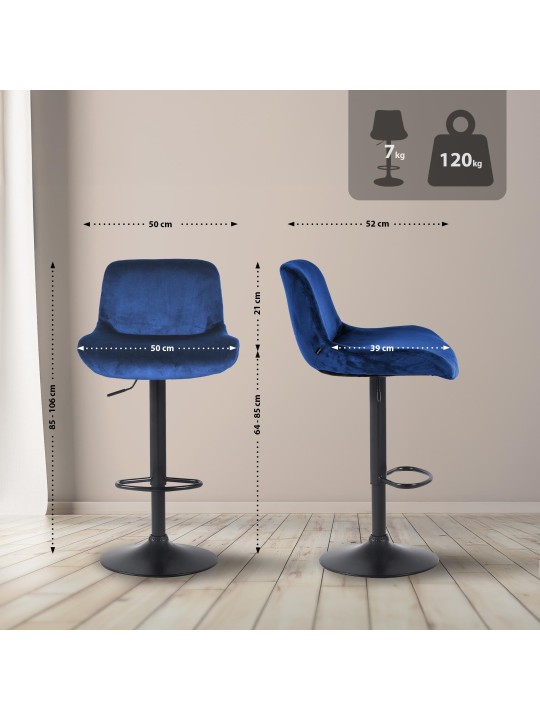 2 baarijakkaran setti Solon velvet, sininen 2 baarijakkaran setti Solon velvet, sininen