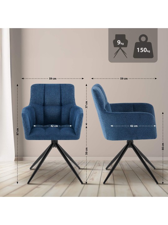 Ruokasalin tuoli Jonah kangasta, tummansininen