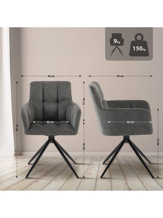 Ruokasalin tuoli Jonah kangasta, tummanharmaa