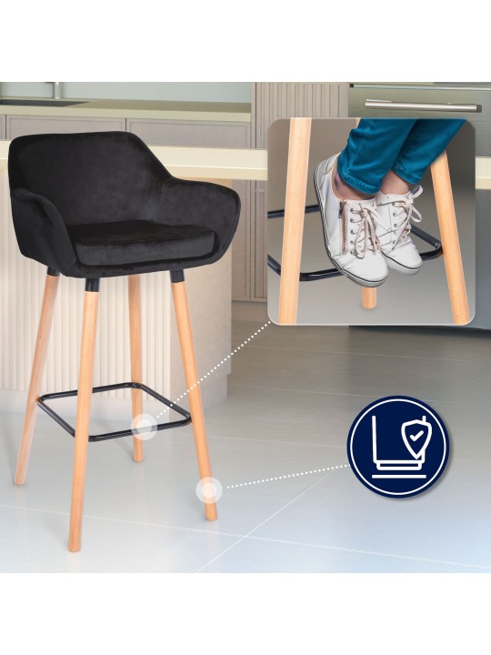 2 baarituolia Grant velvet, musta