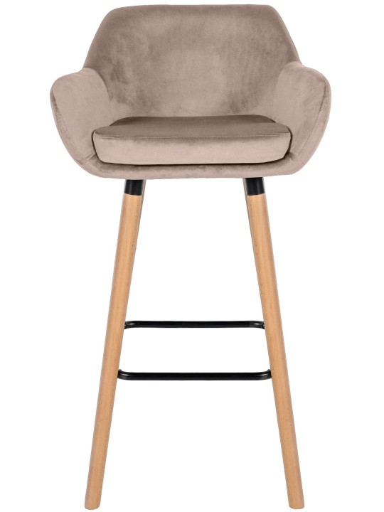 2 baarituolia Grant velvet, vaaleanharmaa