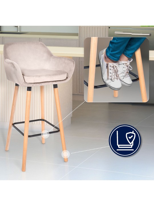 2 baarituolia Grant velvet, kermanvärinen