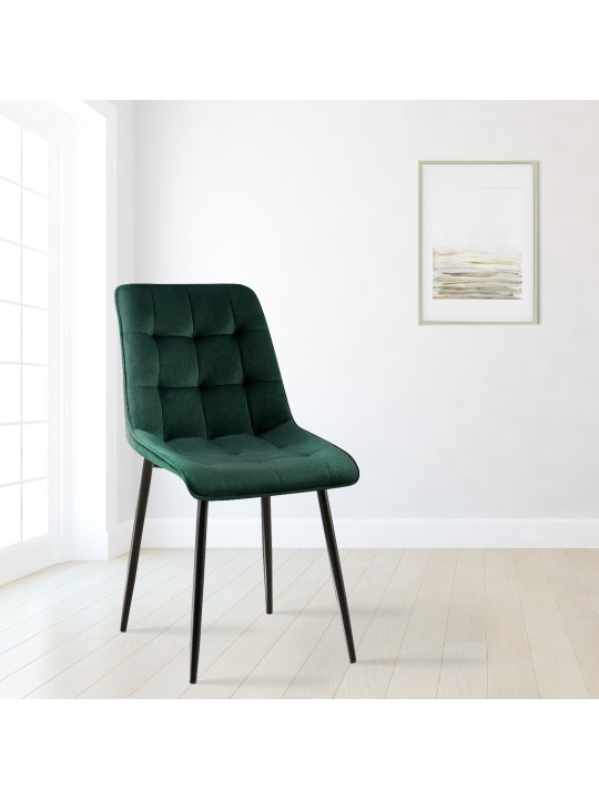 Setti 2 ruokasalin tuolia Gifford velvet, vihreä