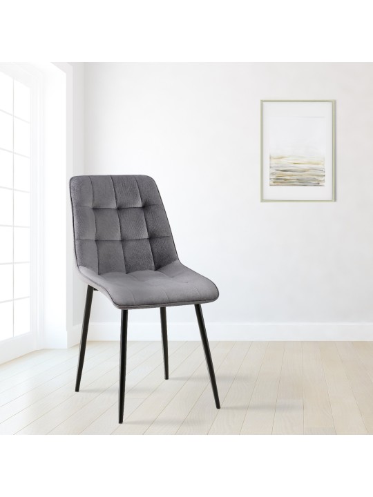 Setti 2 ruokasalin tuolia Gifford velvet, tummanharmaa