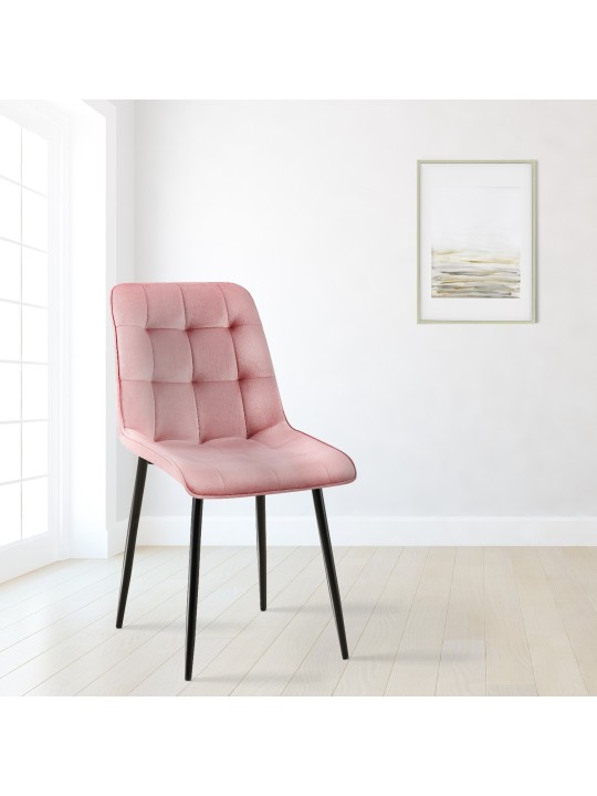 Setti 2 ruokasalin tuolia Gifford velvet, pinkki
