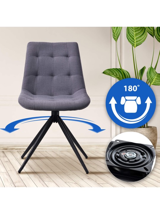 2 ruokapöydän tuolin setti Merna kangas, tummanharmaa 2 ruokapöydän tuolin setti Merna kangas, tummanharmaa