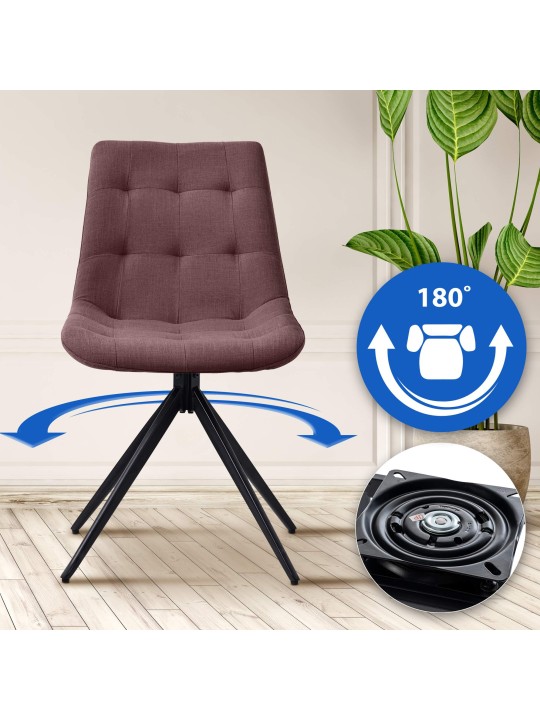 2 ruokapöydän tuolin setti Merna kangas, ruskea