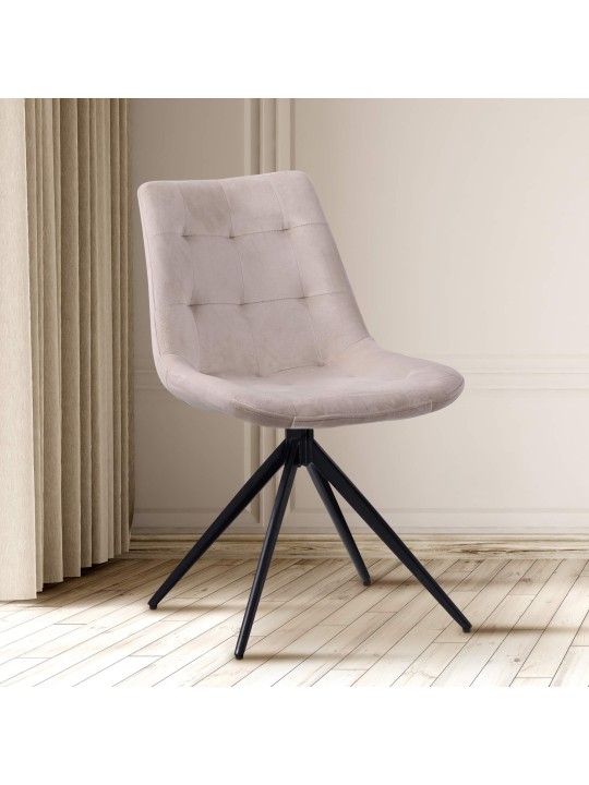 2 ruokapöydän tuolin setti Merna velvet, kermanvärinen