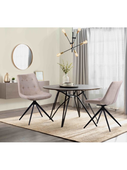 2 ruokapöydän tuolin setti Merna velvet, kermanvärinen