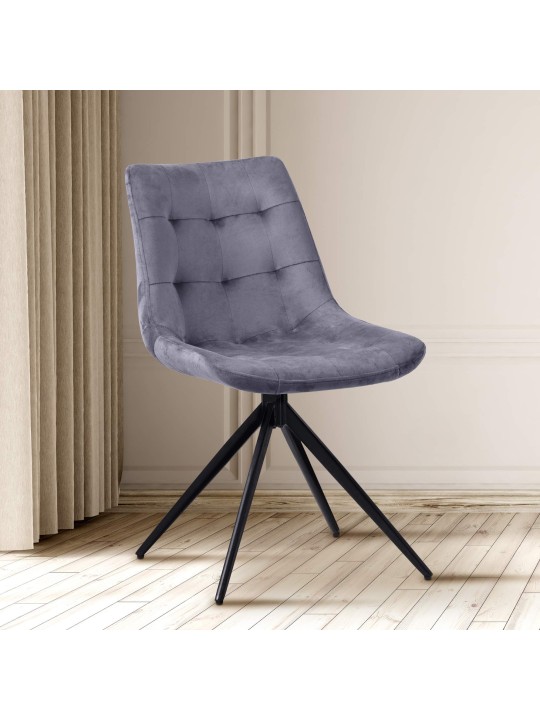 2 ruokapöydän tuolin setti Merna velvet, tummanharmaa