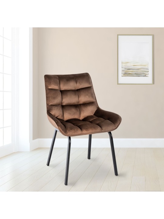 2 tuolin setti Saranda velvet, ruskea 2 tuolin setti Saranda velvet, ruskea