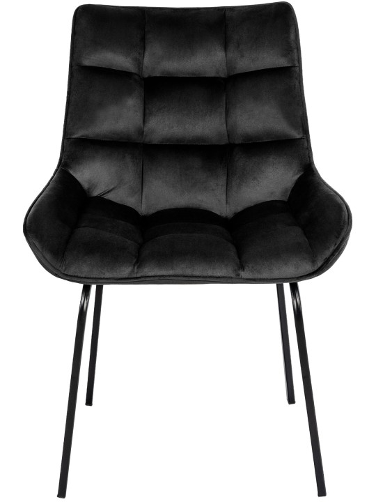 2 tuolin setti Saranda velvet, musta