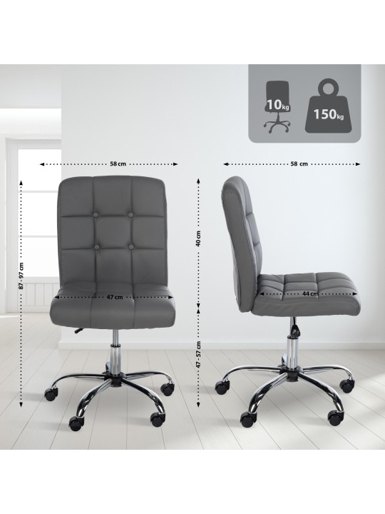 Työjakkara Trenton keinonahkaa, harmaa