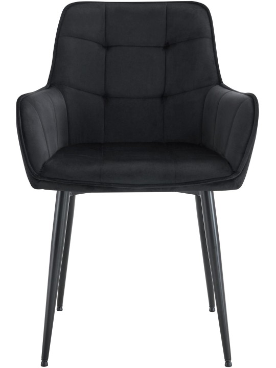 2 Ferndale-samettiruokailutuolin sarja, musta