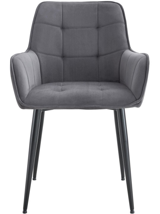 2 Ferndale-samettiruokailutuolin sarja, tummanharmaa