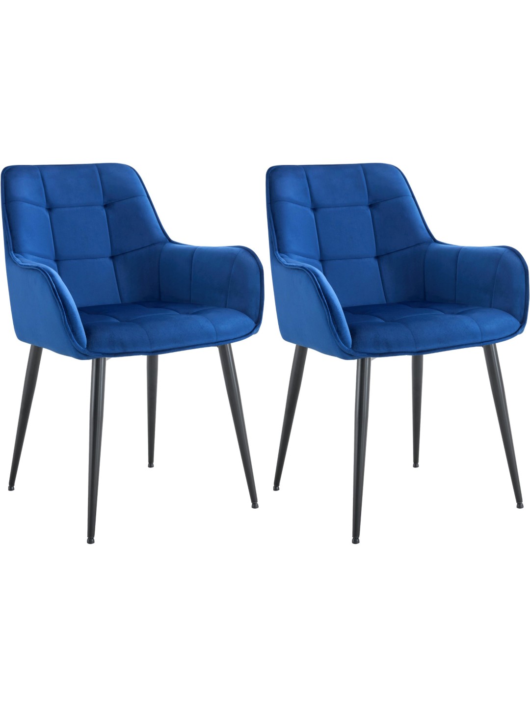 2 Ferndale-samettiruokailutuolin sarja, tummansininen