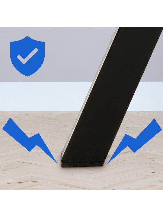 2 ruokapöydän tuolin setti Lewes velvet, musta