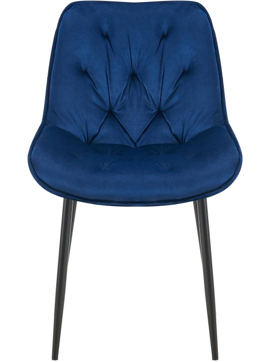 Sarja 2 ruokasalin tuolia Wallace velvet, sininen