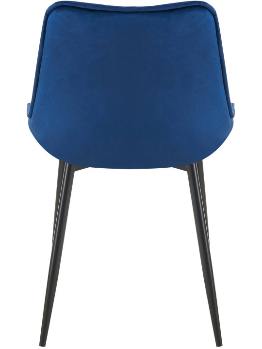 Sarja 2 ruokasalin tuolia Wallace velvet, sininen