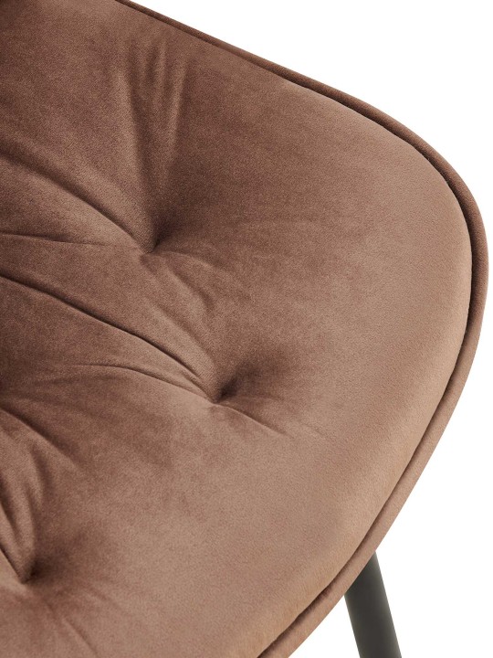 Sarja 2 ruokasalin tuolia Wallace velvet, ruskea
