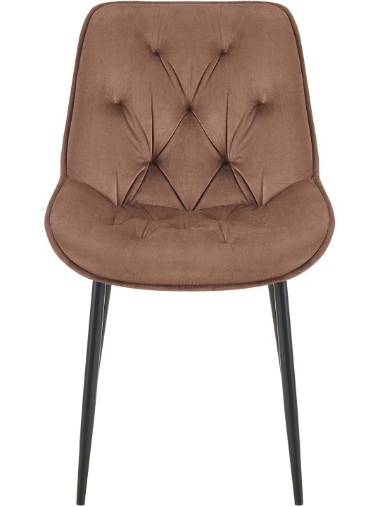 Sarja 2 ruokasalin tuolia Wallace velvet, ruskea