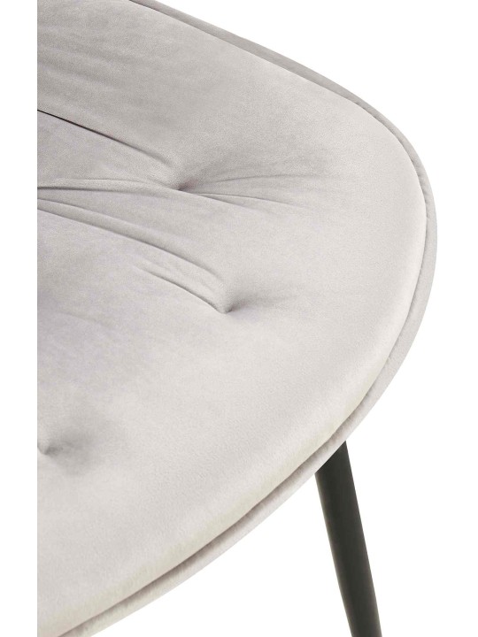 Sarja 2 ruokasalin tuolia Wallace velvet, harmaa