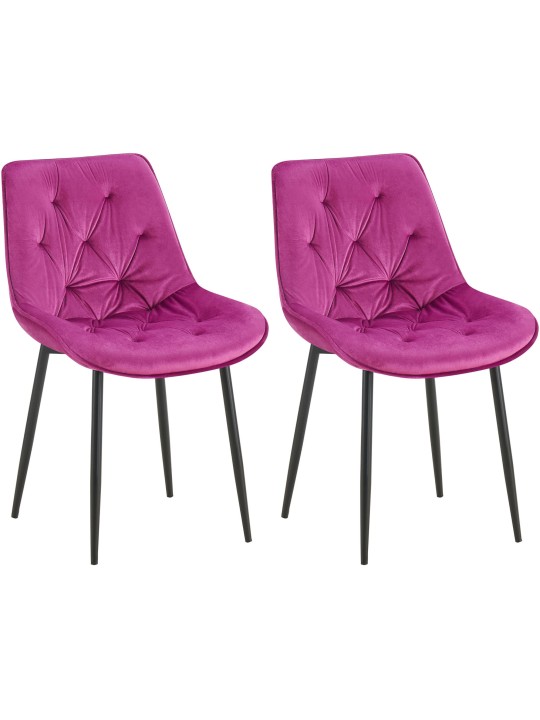 Sarja 2 ruokasalin tuolia Wallace velvet, liila