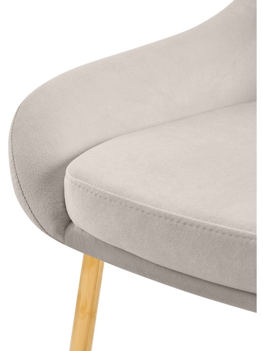 Ruokailuhuoneen tuoli Elmira samettikultainen, harmaa