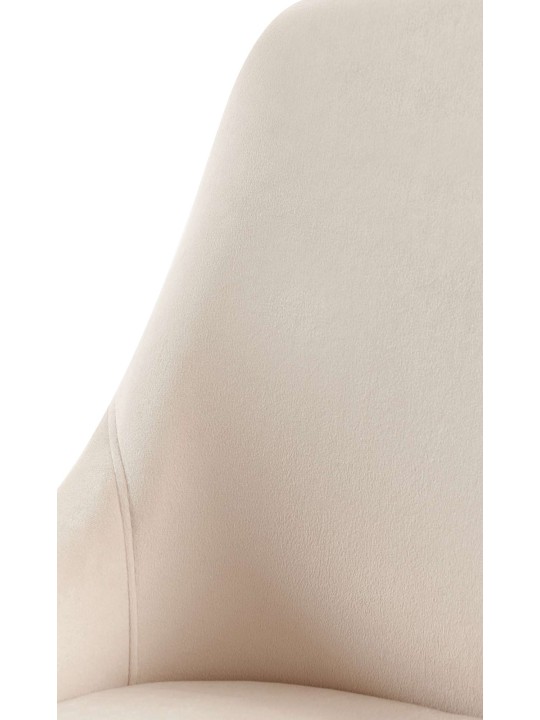 Ruokailuhuoneen tuoli Elmira samettikultainen, kermanvärinen