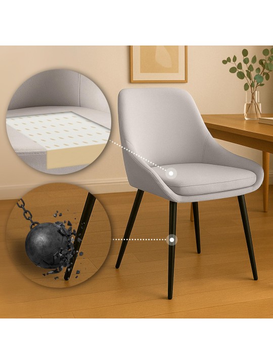 Elmira samettinen ruokatuoli, harmaa