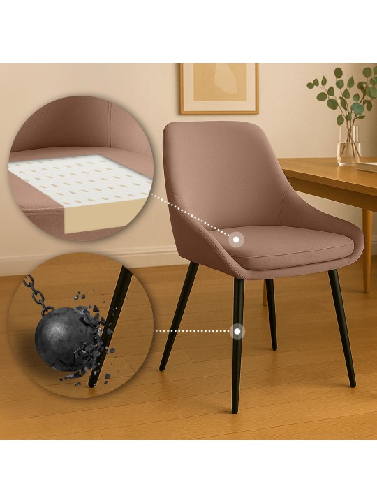 Elmira samettinen ruokatuoli, ruskea