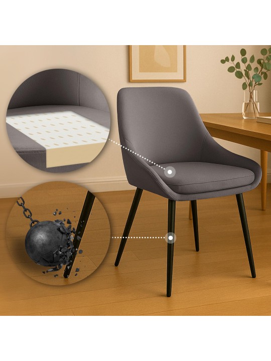 Elmira samettinen ruokatuoli, antrasiitti