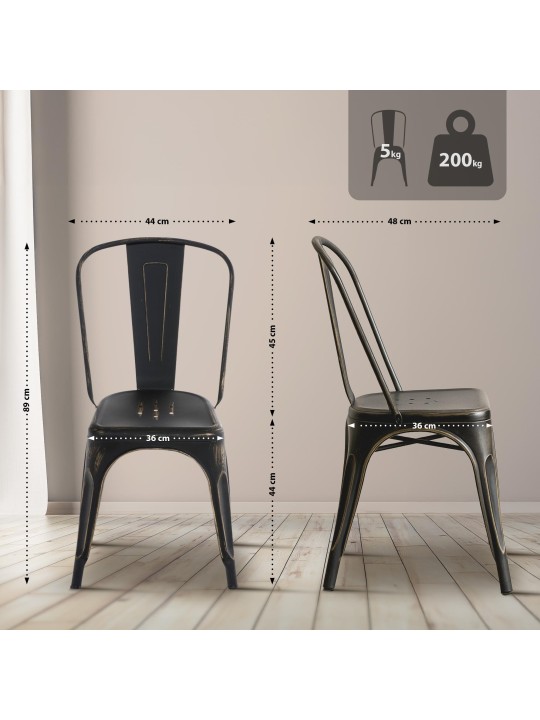 Antiikkinen Benedict-tuoli, musta-kulta