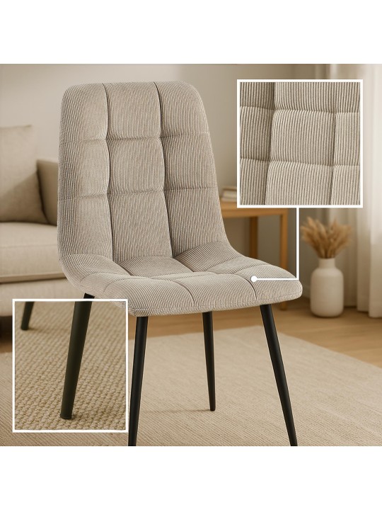 Ruokapöydän tuoli Antibes Cord, taupe