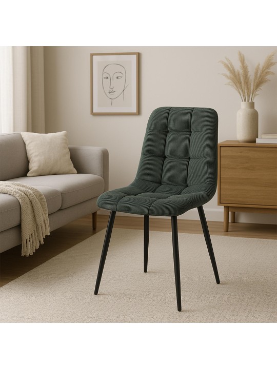 Ruokapöydän tuoli Antibes Cord, vihreä