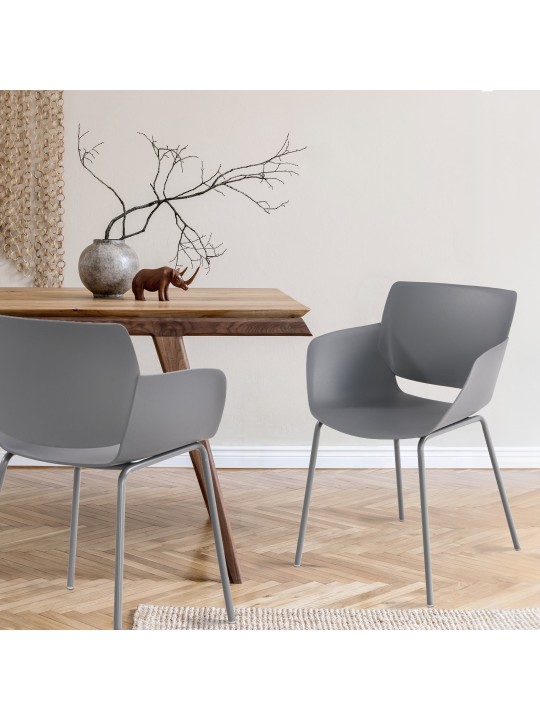 2 tuolin setti Alpena, tummanharmaa