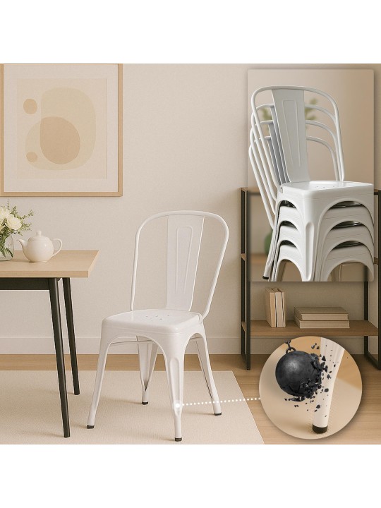 4 tuolin setti Benedikt, valkoinen