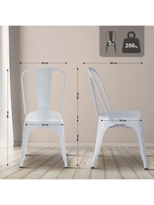 4 tuolin setti Benedikt, valkoinen