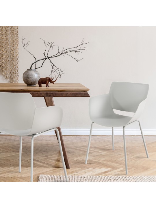 2 tuolin setti Alpena, vaaleanharmaa