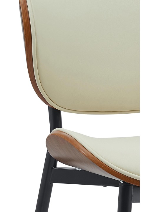 2 ruokasalin tuolin setti Enid keinonahkaa, pähkinä/kermanvärinen