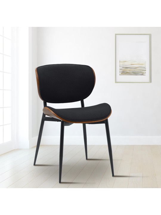 Sarja 2 ruokasalin tuolia Enid kangas, pähkinä/musta