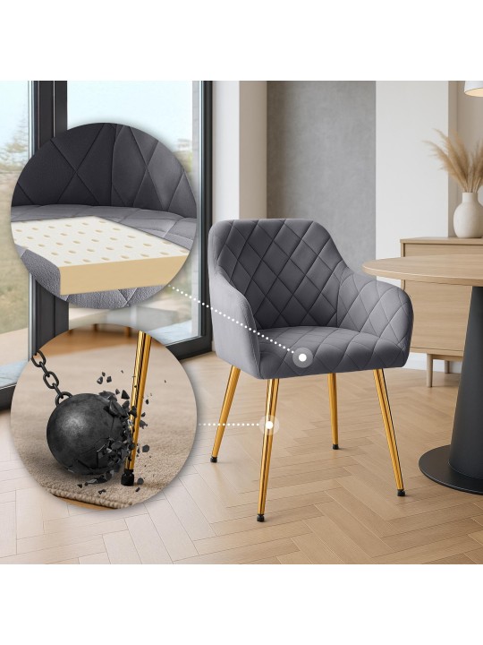 Ruokasalin tuoli Monett velvet G, tummanharmaa