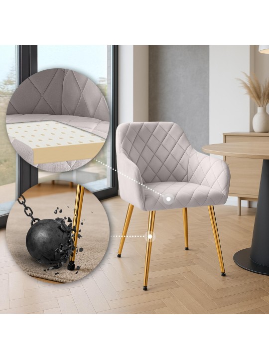 Ruokasalin tuoli Monett velvet G, harmaa